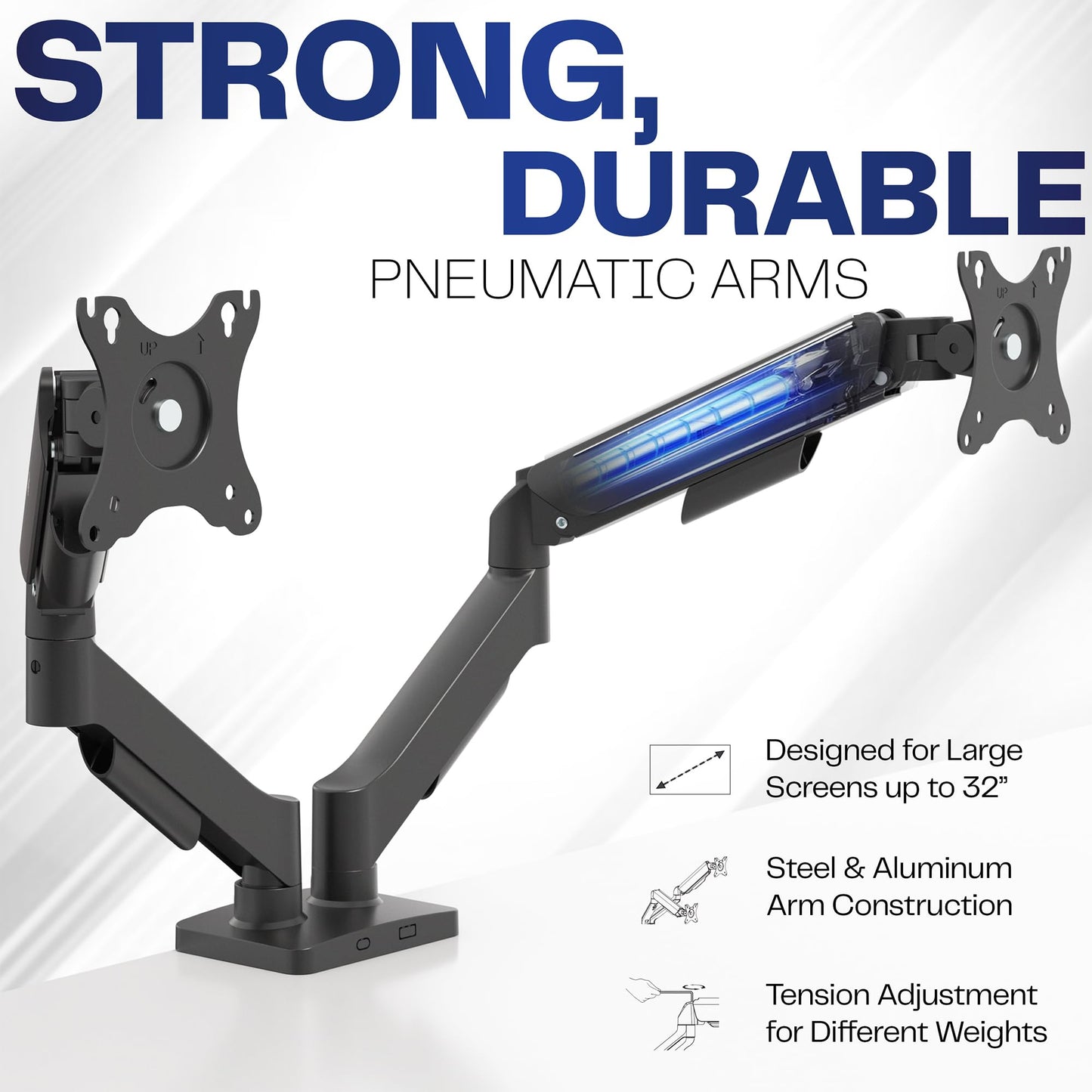 VIVO Dual Monitor Stand, Fully Adjustable Arms for 17 to 32 inch Screens, Mechanical Articulating Desk Mount, Gaming and Office Setups, VESA 75x75