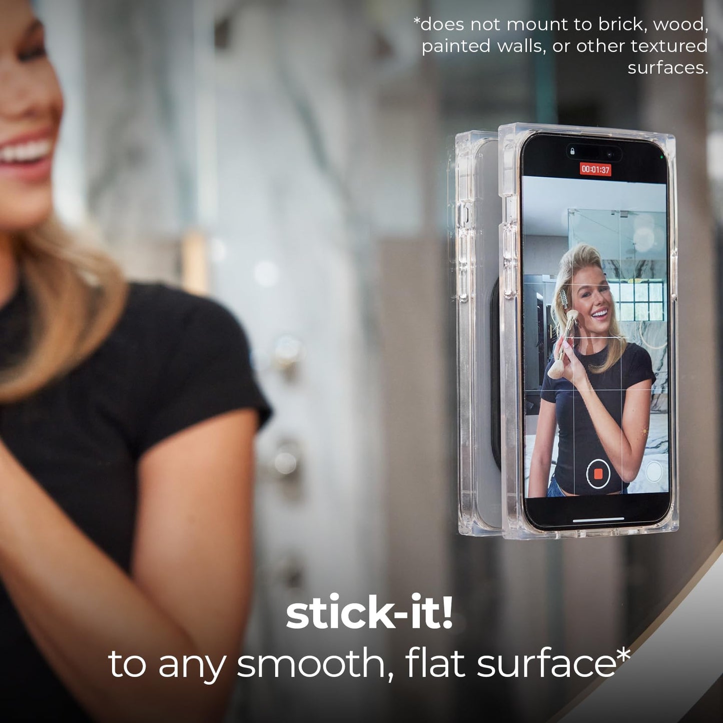 Case-Mate Stick it! Magnetic Suction Mount - Snap-on iPhone Holder - Detachable for MagSafe - Hands-Free Content Creator Essentials for iPhone 17 Pro