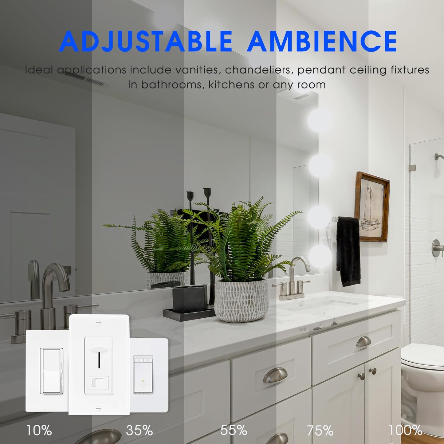 Vanity Globe Light Bulbs G25 LED for Indoor Bathroom Mirror Living Area, 5000K Daylight, Dimmable 600 Lumens, 6W, E26 Base, Round Frosted Classic