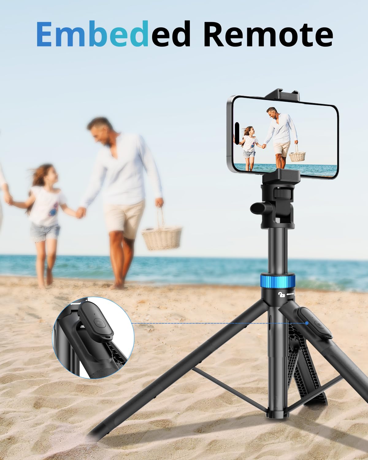 UBeesize 72" Phone Tripod - Tripod for iPhone & Selfie Stick with Phone Holder & Remote - Upgraded, Stable & Portable Stand for iPhone 17/16/15/14