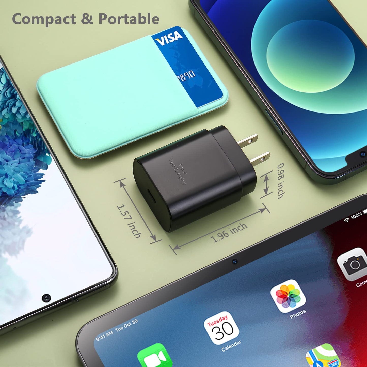 USB C Charger Block, 25W Super Fast Charging Block PD 3.0 USB C Wall Charger Power Adapter for Samsung Galaxy S26 S26+ S25 S26 Ultra S24 S23fe Z Fold