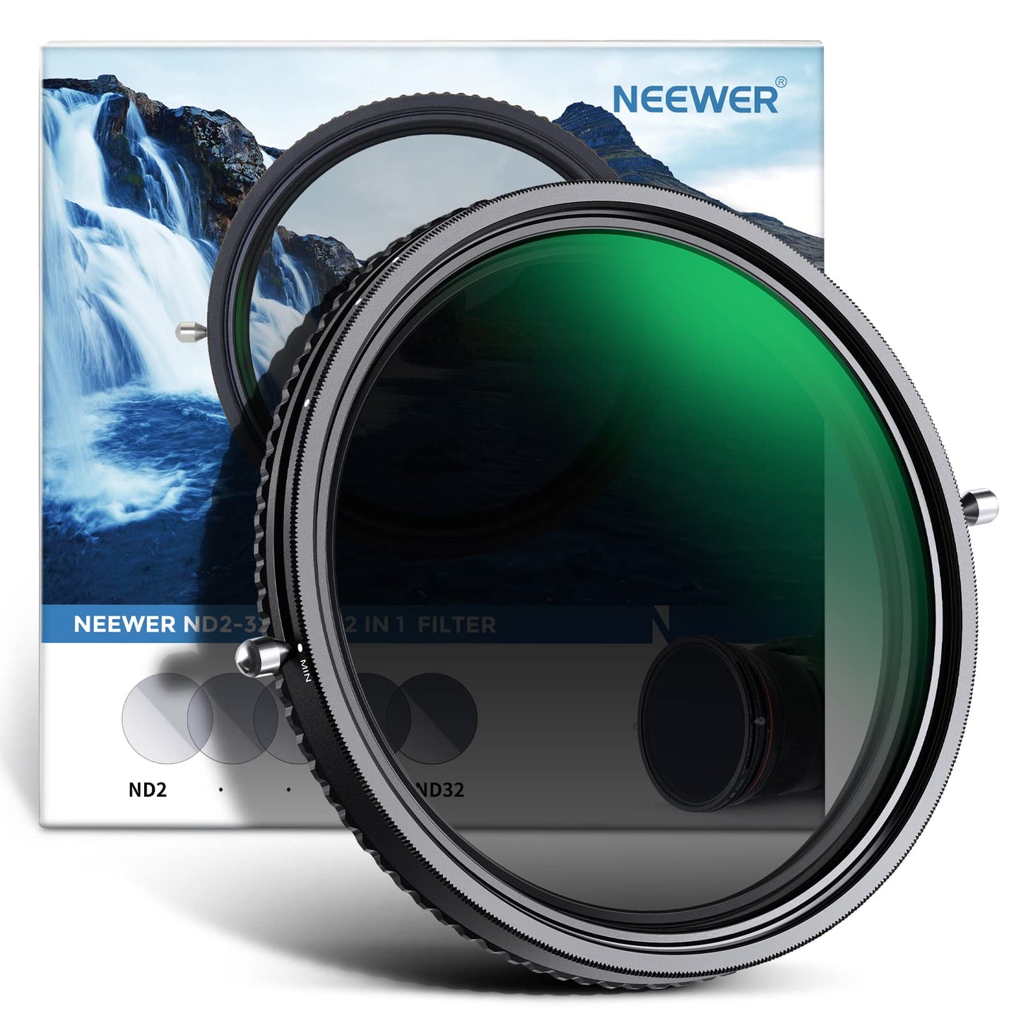 NEEWER 2 in 1 67mm Variable ND Filter ND2-ND32&CPL Filter(Circular Polarizer Filter) No X Cross/30 Layer Nano Coated/HD Optical Glass/Ultra Slim