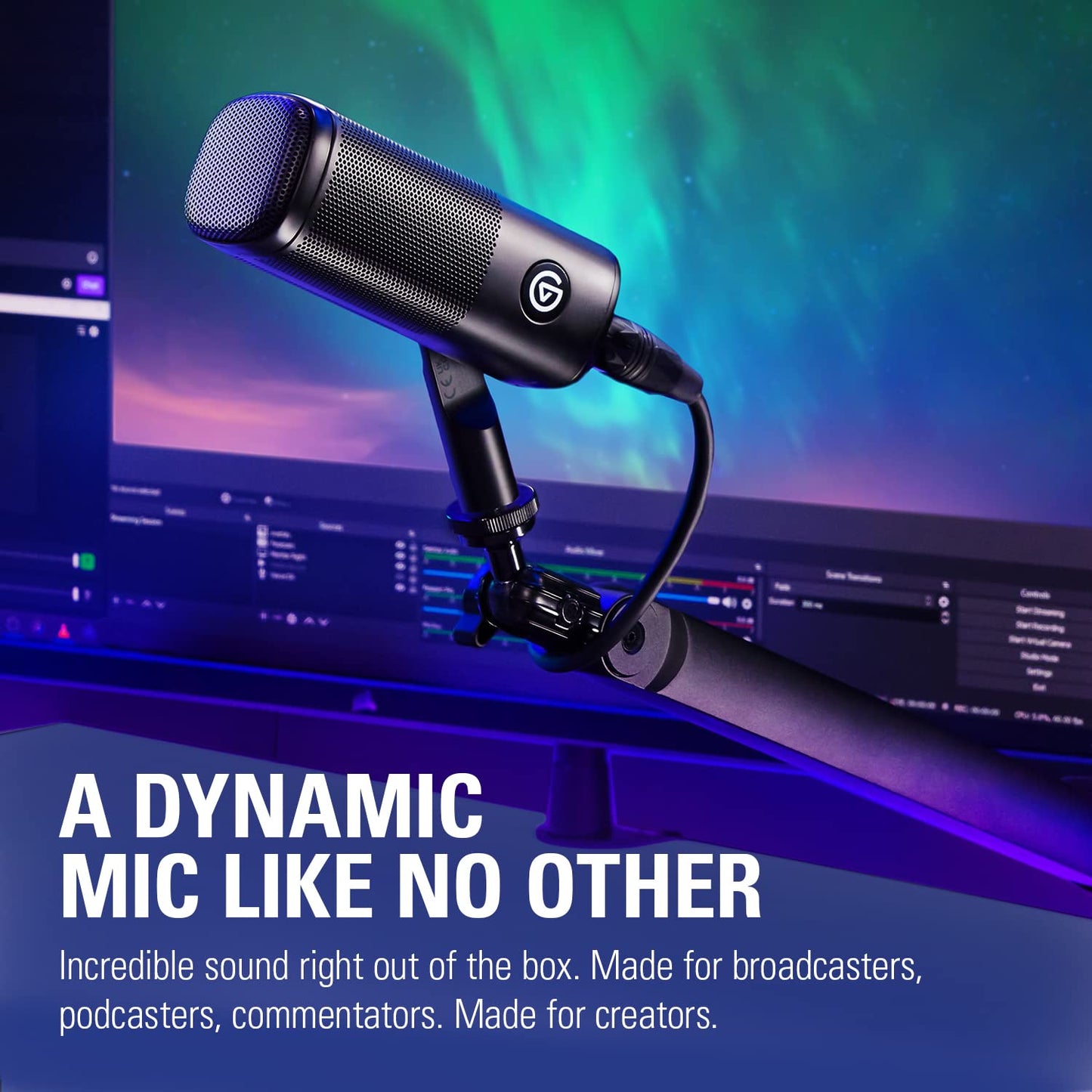 Elgato Wave DX - Dynamic XLR Microphone, Cardioid pattern, Noise Rejection, speech optimised for Podcasting, Streaming, Broadcasting, No Signal