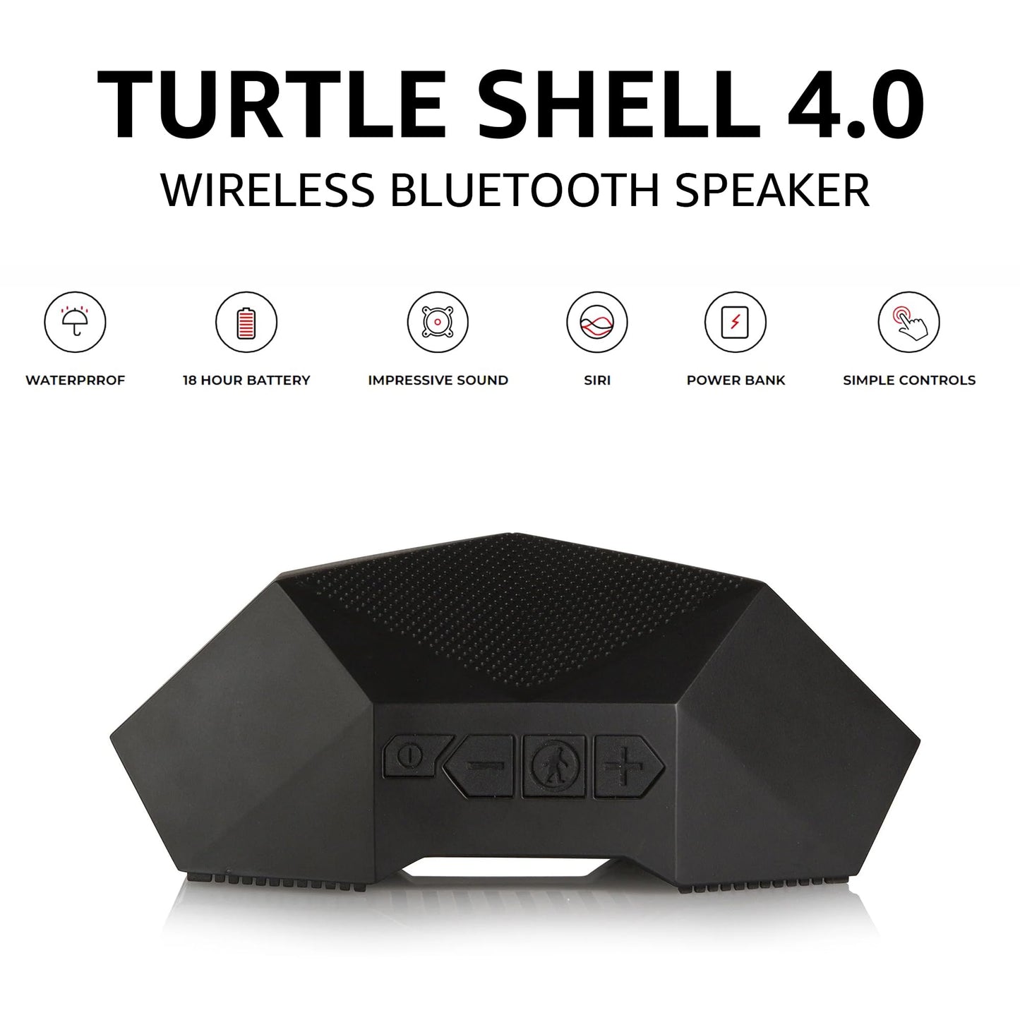 Outdoor Tech Turtle Shell 4.0 Portable Rugged Wireless Bluetooth Speaker with 360 Degree Sound Hi-Fi Audio IPX7-Rated Waterproof Dustproof