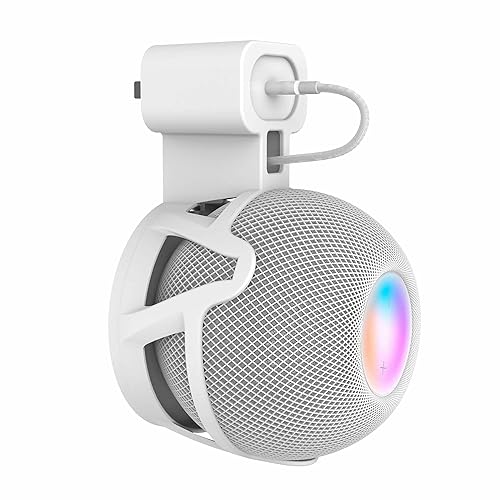 LeongLzt Ouligei Top-Notch Quality Homepod Mini Wall Mount Holder, Homepod Mini Plug Mount with in-Built Cable Management System, No Screws Needed