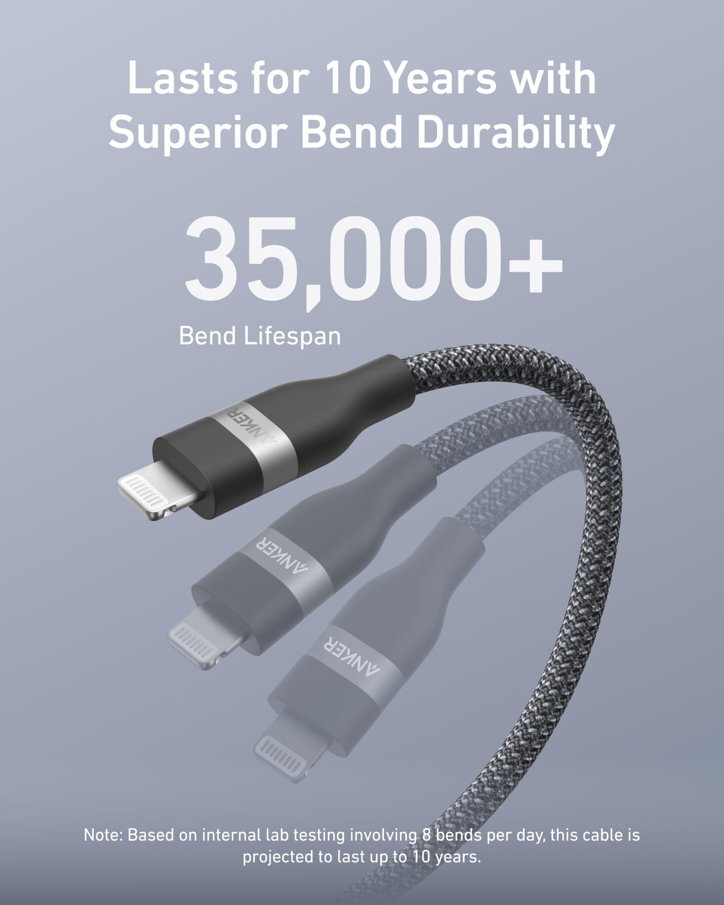 Anker USB C to Lightning Cable, Upcycled-Braided USB C to Lightning Cord, Ultra-Fast Charging Cable for iPhone 14/13/12/11 Series and More (3FT)