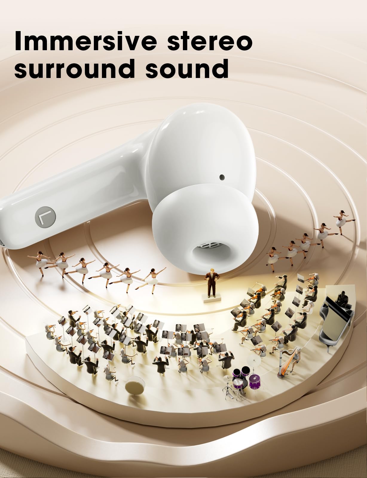 Wireless Earbuds, Hi-Fi Deep Bass Ear Buds, 48H Playtime In-Ear Headphones