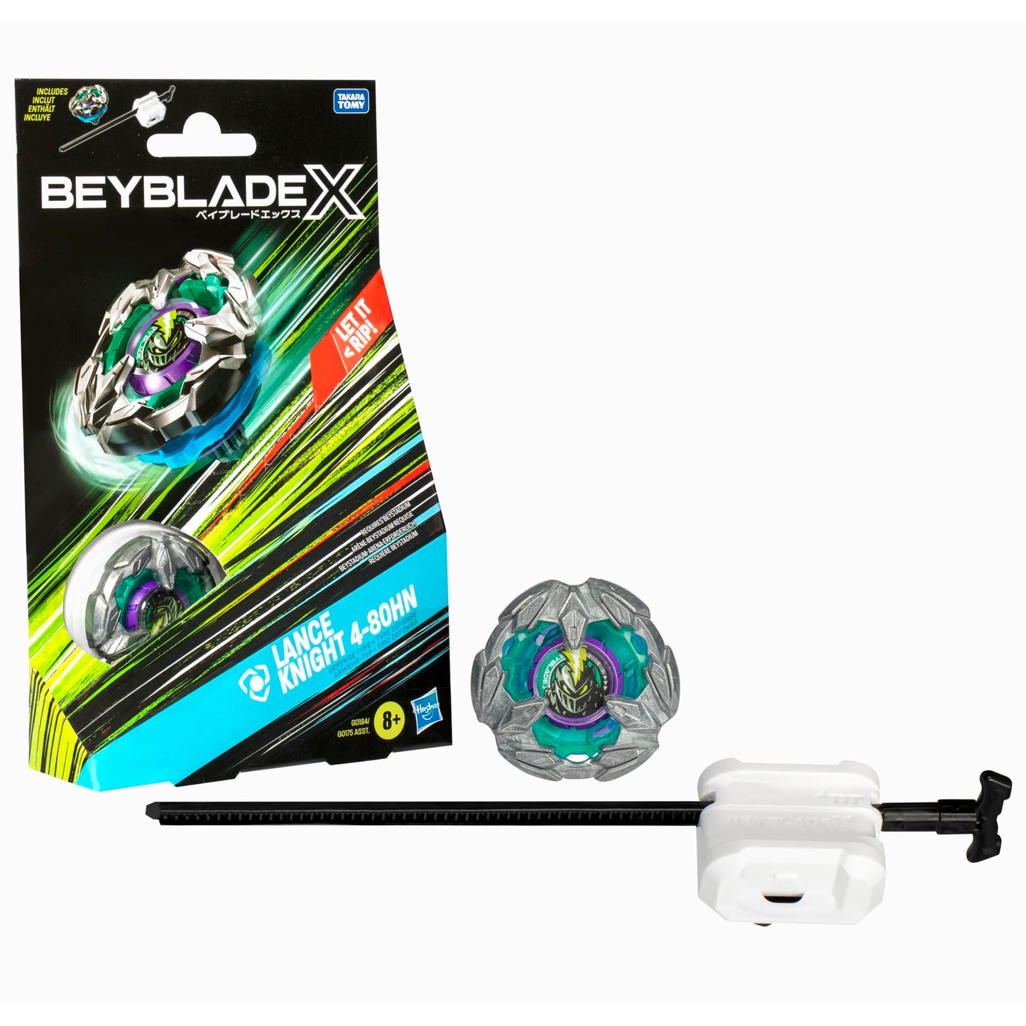 BEYBLADE X Lance Knight 4-80HN Starter Pack Set with Defense Type Right-Spinning Top and Launcher; Battling Top Toys for 8 Year Old Boys and Girls