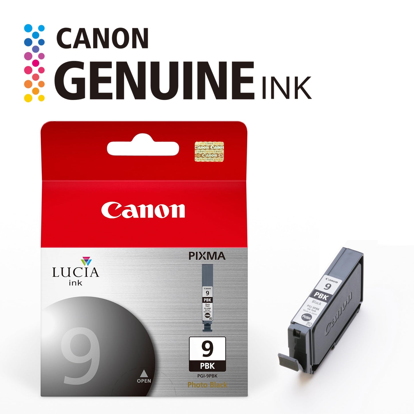 Canon PGI-9 Genuine Photo Black Ink Tank, Compatible with Pro9500, Pro9500 Mark II, MX7600, and IX7000 Printers