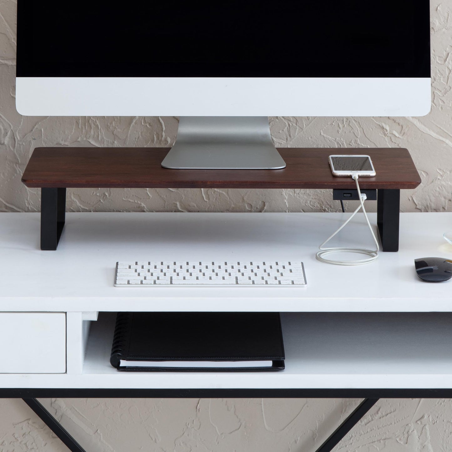 Anji Mountain Monitor Stand - Desktop Organizer & Laptop Riser, Ergonomic Monitor Riser, Space-Saving Monitor Stand for Desk, Durable Construction