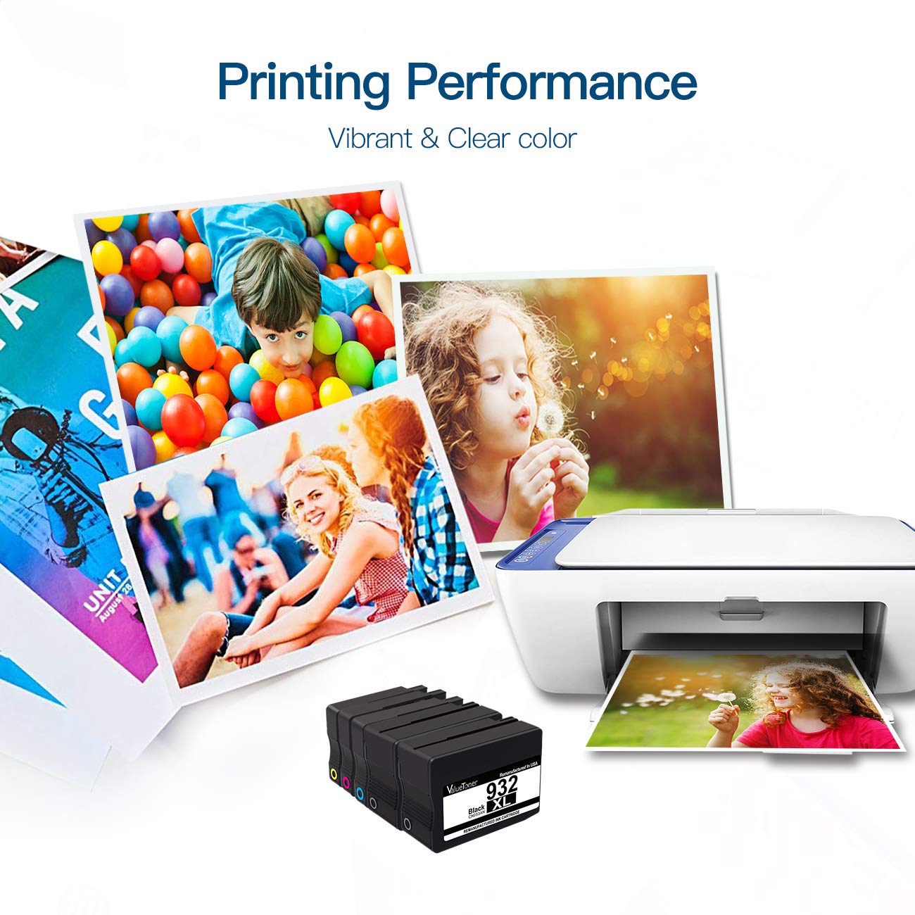 Valuetoner Remanufactured Ink Cartridge Replacement for HP 932XL 933XL 932 933 for Officejet 6600 6700 7612 6100 7610 7110 7100 7510 Printer (2 Black
