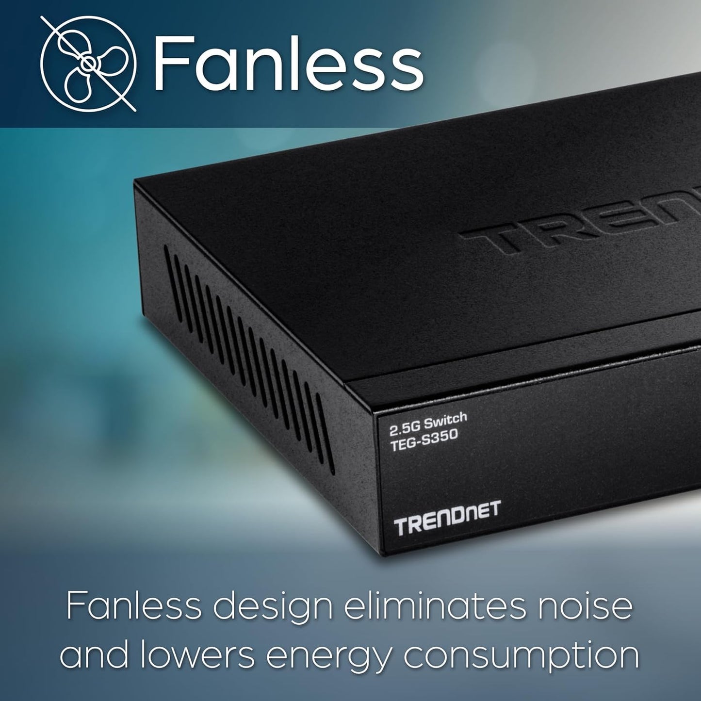TRENDnet 5-Port Unmanaged 2.5G Gaming Switch, TEG-S350, 5 x 2.5GBASE-T Ports, 25Gbps Switching Capacity, Ethernet Splitter, NDAA & TAA Compliant