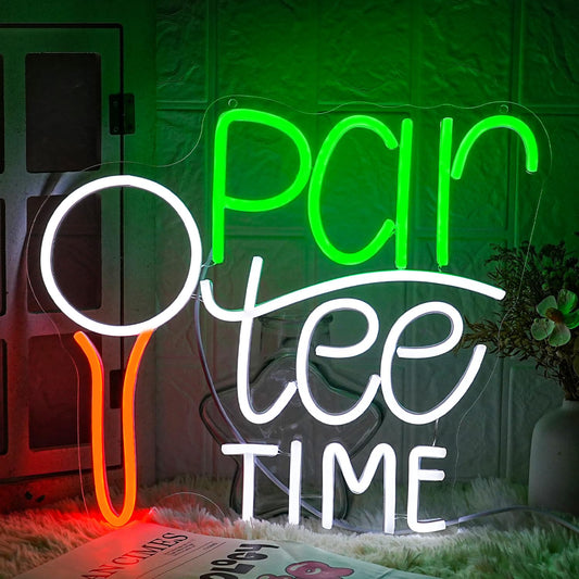 LMSIGNLY Golf Neon Sign for Wall Decor Golfing Neon Light Par Tee Time Golf LED Neon Sign Golf Ball LED Neon Light for Bedroom Golf Club Sports Room