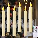 cosylive Christmas Window Candles with Remote Timer, Flameless Taper Candles with Suction Cups and Magnetic Base Battery Operated Flickering Candle