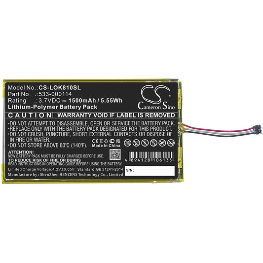 Cameron Sino Battery for Logitech IIIuminated Keyboard K810, K810 PN:Logitech 533-000114 1500mAh / 5.55Wh