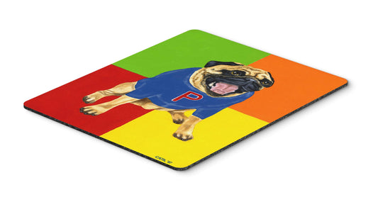 Caroline's Treasures AMB1068MP Go Team Varsity Pug Mouse Pad, Hot Pad or Trivet for Home Office Gaming Working Computers Laptop Mouse Mat,Washable