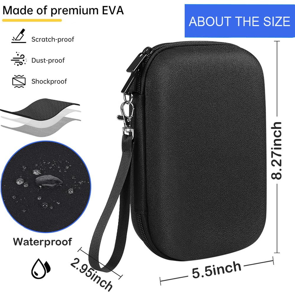 CAAORDKSO External Hard Drive Case, Shockproof Hard EVA Carrying Case Electronics Organizer Travel Case for Hard Drive, Charger, Laptop Mouse, Power