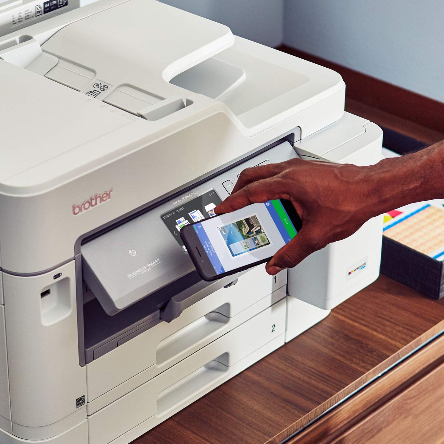 Brother Inkjet Printer, MFC-J5945DW, INKvestmentTank Color Inkjet All-in-One Printer with Wireless, Duplex Printing, NFC and Up to 1-Year