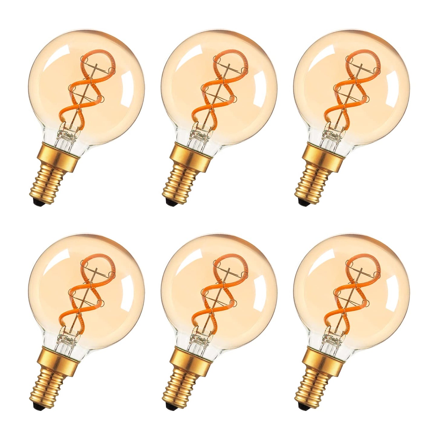 Hcnew Dimmable E12 LED Bulb,G16.5 Candelabra Light Bulbs 4W 6 Pack
