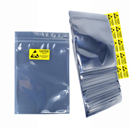 50Pcs 8.27 * 9.45in ESD Bags,Resealable Antistatic Bags for SSD HDD with 50pcs Labels,Anti Static Bag for Hand Drive or Varieties of Electronic Device
