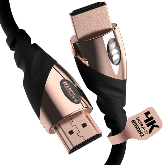 Monster Rose Gold HDMI Cable 4K Ultra HD - Works with Xbox Series X, PlayStation 5, Nintendo, Apple TV HDMI Cable - 24K Gold Contacts, High Speed 21