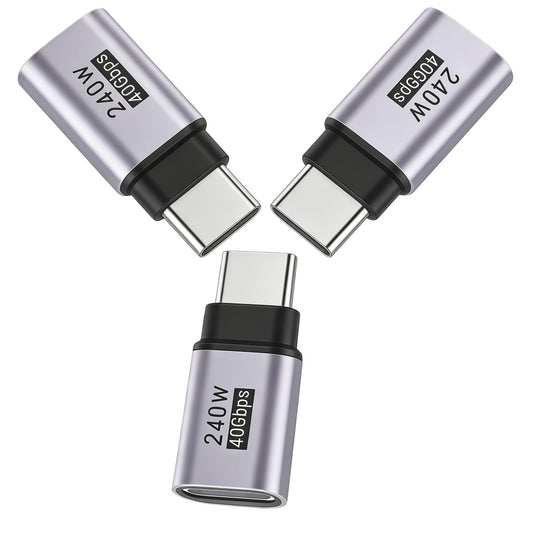 basecolors USB C Extender Adapter Straight (3 Pack) 40Gbps 240W Cable Extension Type-C Low Profile Male to Female Thunderbolt QC & Data Transfer…