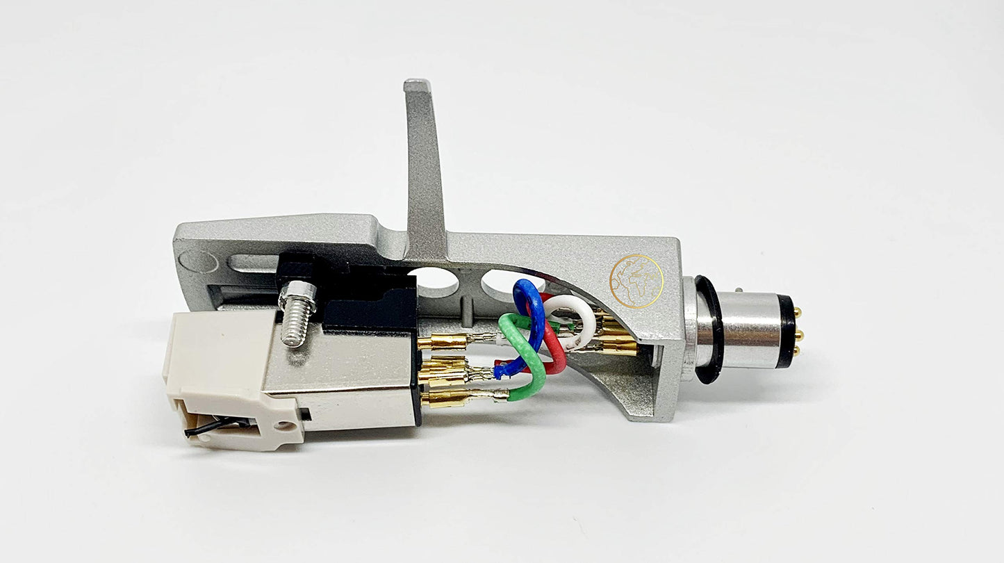 Silver Headshell, mount, AT3600 cartridge and Conical stylus, needle for Technics SL Q2, SL Q202, SL Q2K, SL Q3, SL Q303, SL Q33, SL Q33K, SL Q3K, SL
