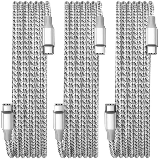 KYEHD USB C Cable,3 Pack 10FT USB C to USB C Cable 60W Type c Charger Fast Charging Cord,USB C Charger Nylon Braided Compatible iPhone 16 Pro/15