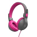 JLab JBuddies Studio 2 On-Ear Kids Wired Headphones, Grey/Pink, Toddler Headphones, Kid Safe, Studio Volume Safe, Volume Limiter, Folding, Adjustable