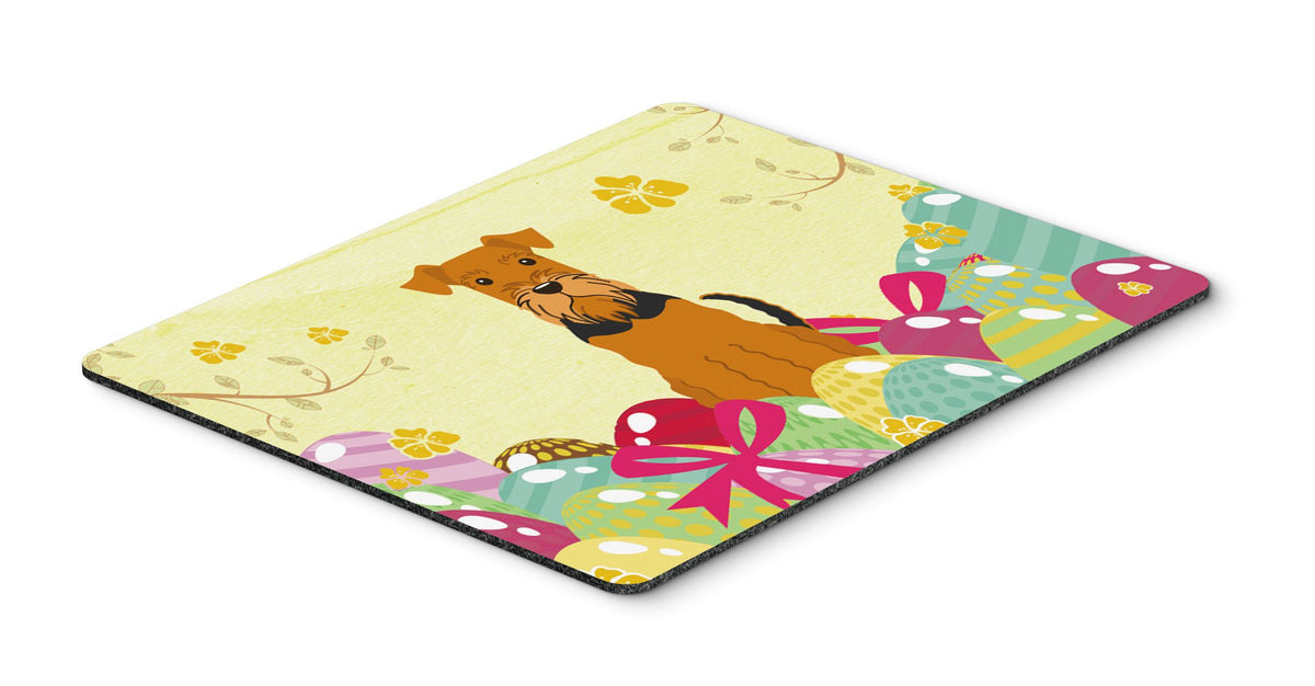 Caroline's Treasures BB6041MP Easter Eggs Airedale Mouse Pad, Hot Pad or Trivet for Home Office Gaming Working Computers Laptop Mouse Mat,Washable