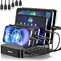 MSTJRY Charging Station for Multiple Devices : 6 Port USB Charger Stations - Family Multi-Device Organizer Charging Dock - Designed for iPhone iPad