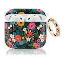 Cute Case Cover Compatible with AirPod 4th Generation 2024, Shockproof for Women & Girls with Golden Round Buckle - Protective, Anti-Drop