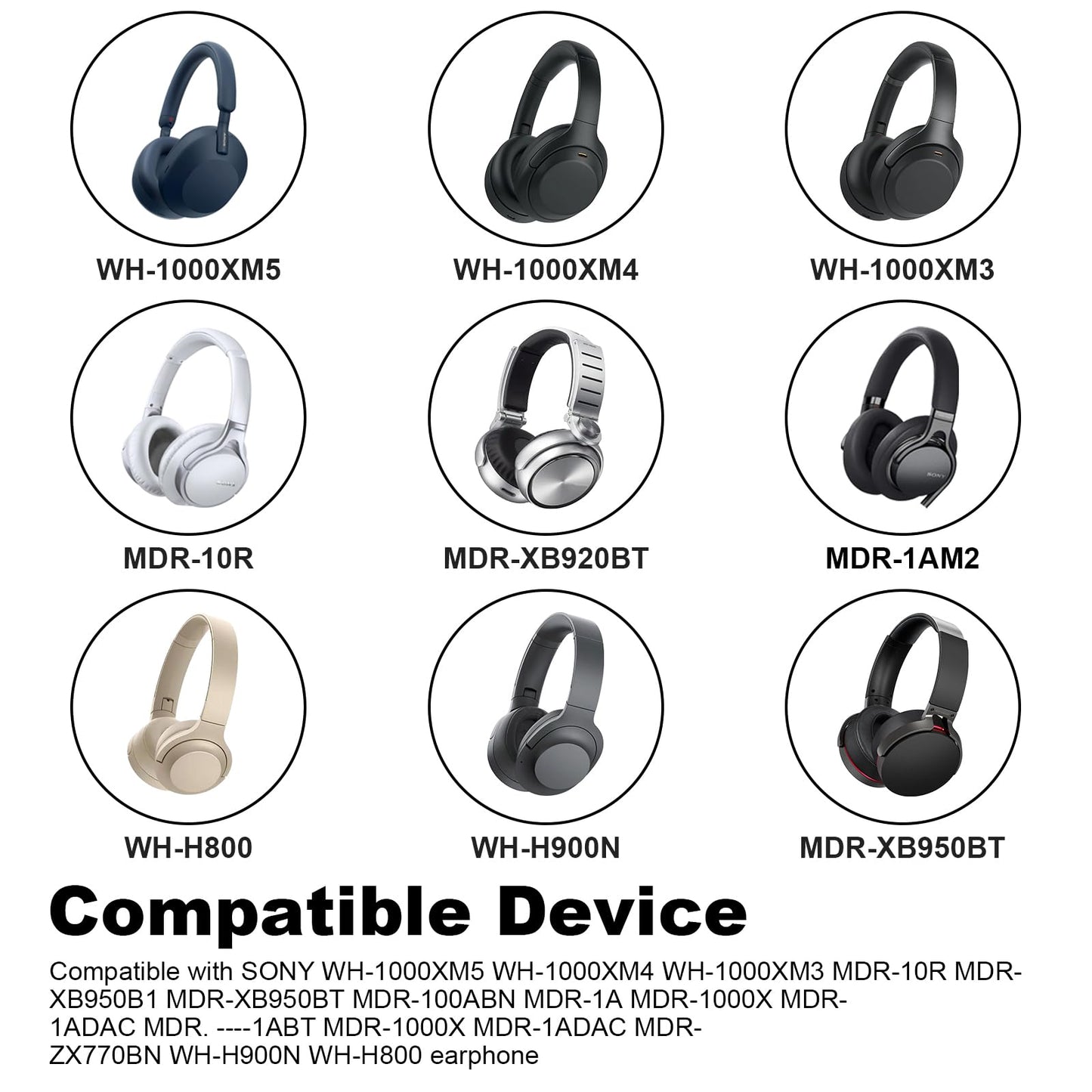 Toxaoii WH-1000XM3 Replacement Audio Headphone Cable Cord Compatible with Sony MDR-XB950BT MDR-1000X WH-H900N WH-CH700N WH-1000XM4 MDR-10R…