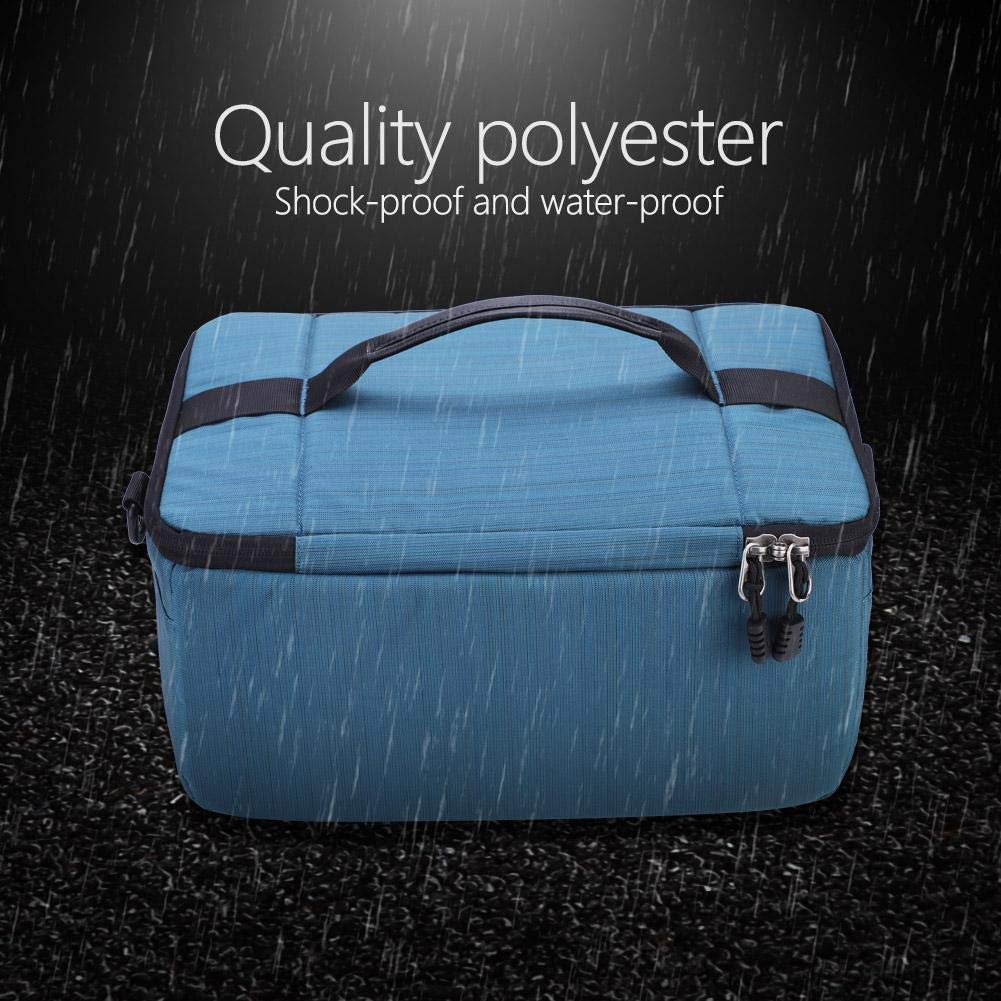 Acouto camera lens case, Protective Insert Partition Handle Camera Lens Bag Case Pouch, Camera Liner Bag, Zipper DSLR Camera Bag(Blue)