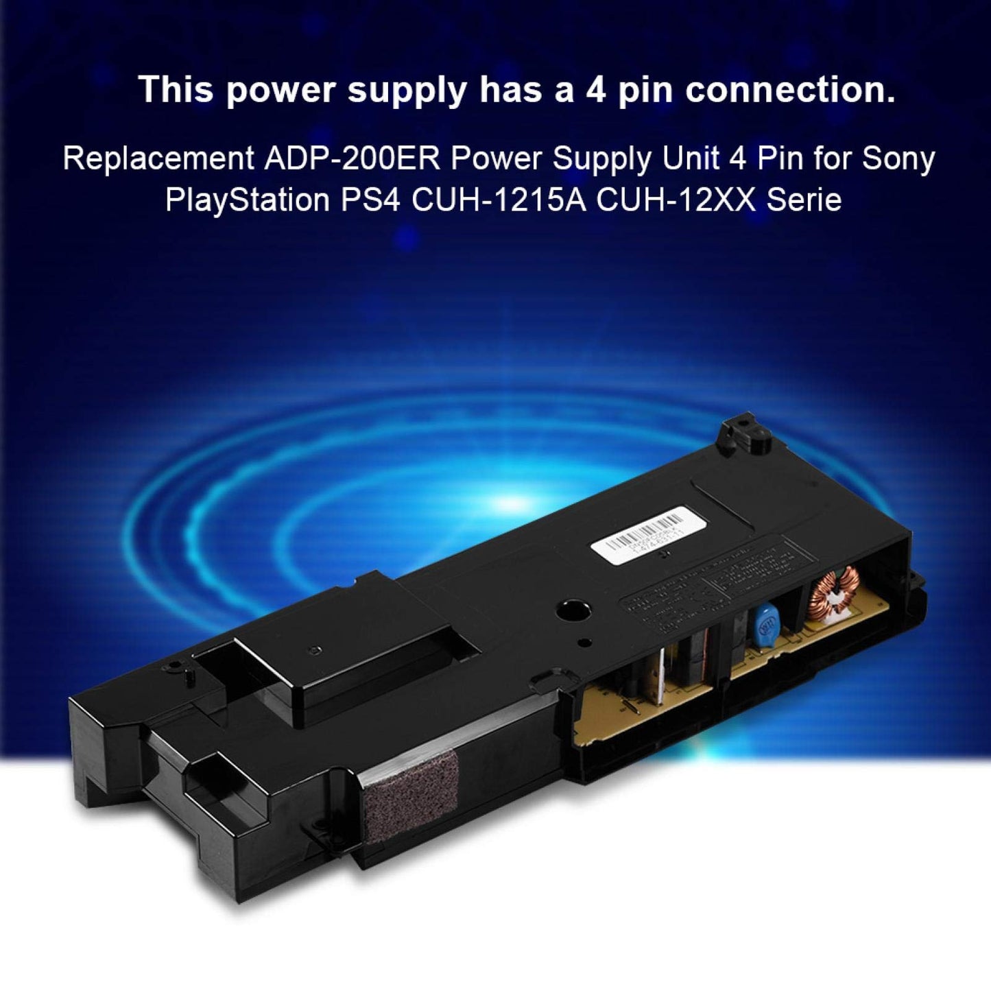 Replacement Power Supply,Replacement ADP-200ER Power Supply Unit 4 Pin for CUH-1215A CUH-12XX Serie,Made of ABS,Wear-Resistant and Anti