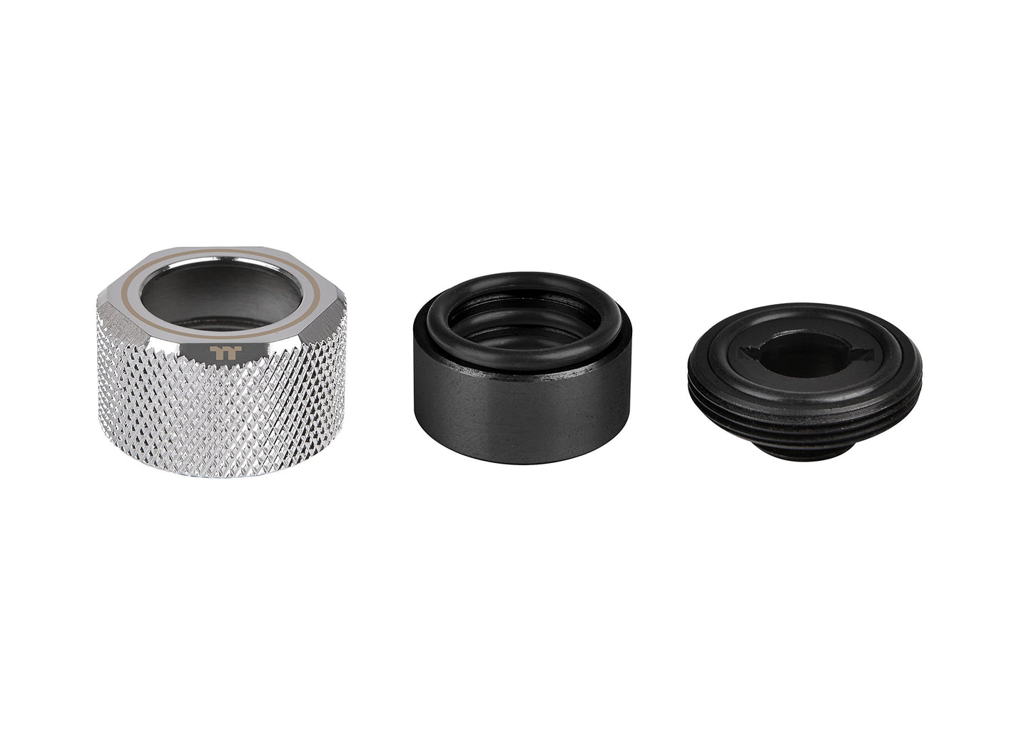 Thermaltake Pacific Chrome 4 Build-In O-Rings C-Pro G1/4 PETG 16mm OD Compression Fitting 6 Pack CL-W213-CU00SL-B