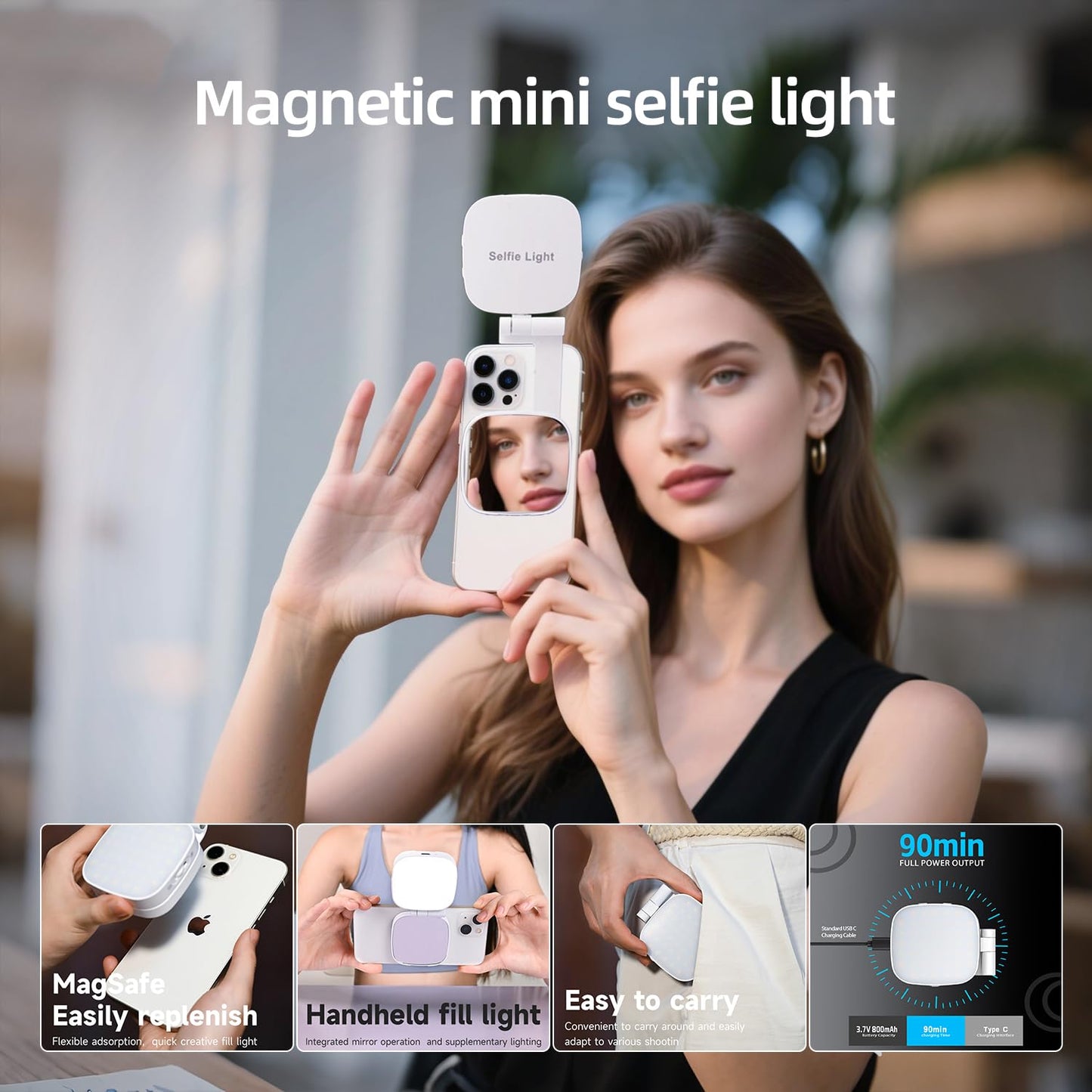 Magnetic Selfie Light, Phone Light Compatible with iPhone Magsafe,