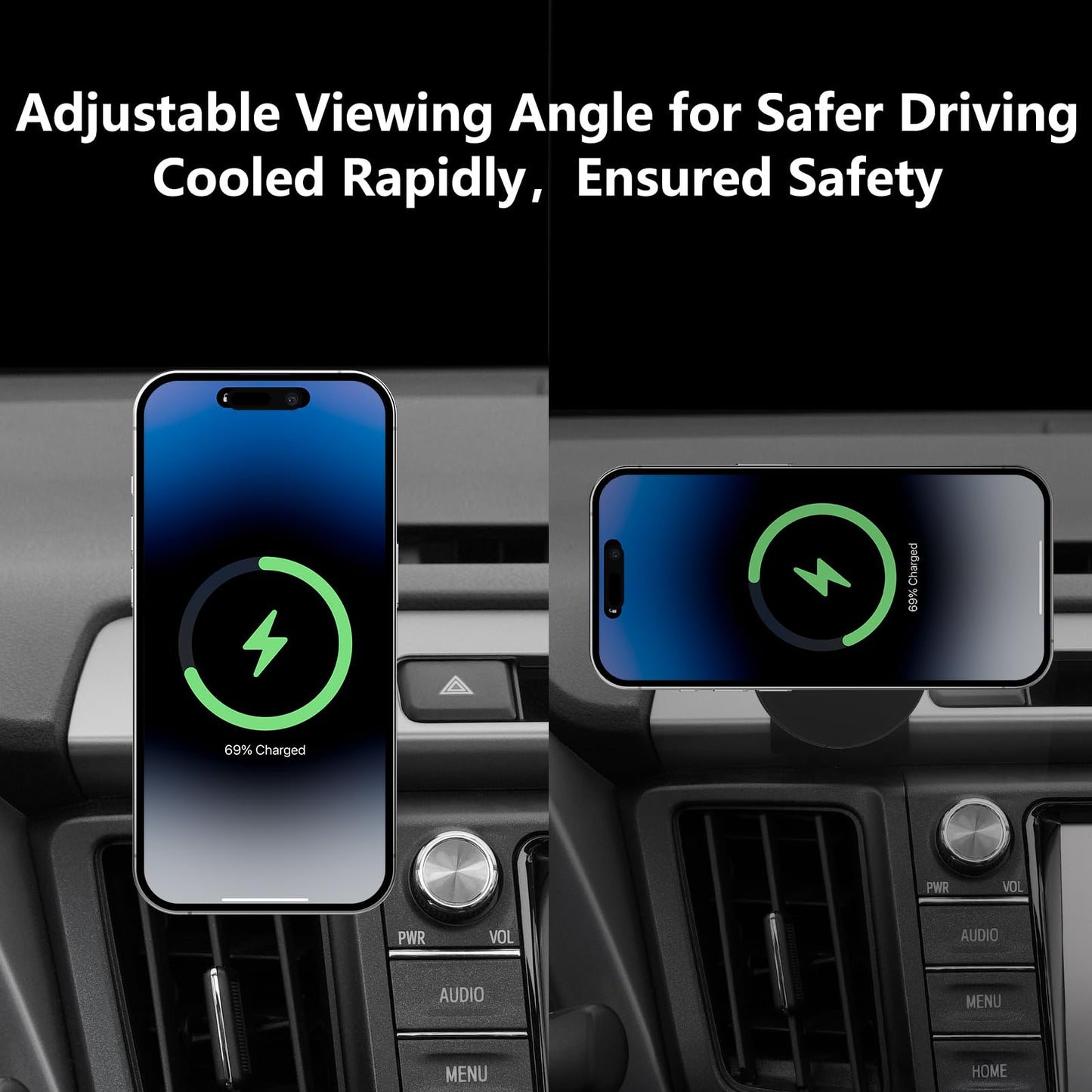 CLEC for Toyota RAV4 2013-2018 Magnetic Wireless Charger Car Phone Holder Mount Custom Fit for Toyota RAV4 2013-2018 15W Fast Charging Car Phone