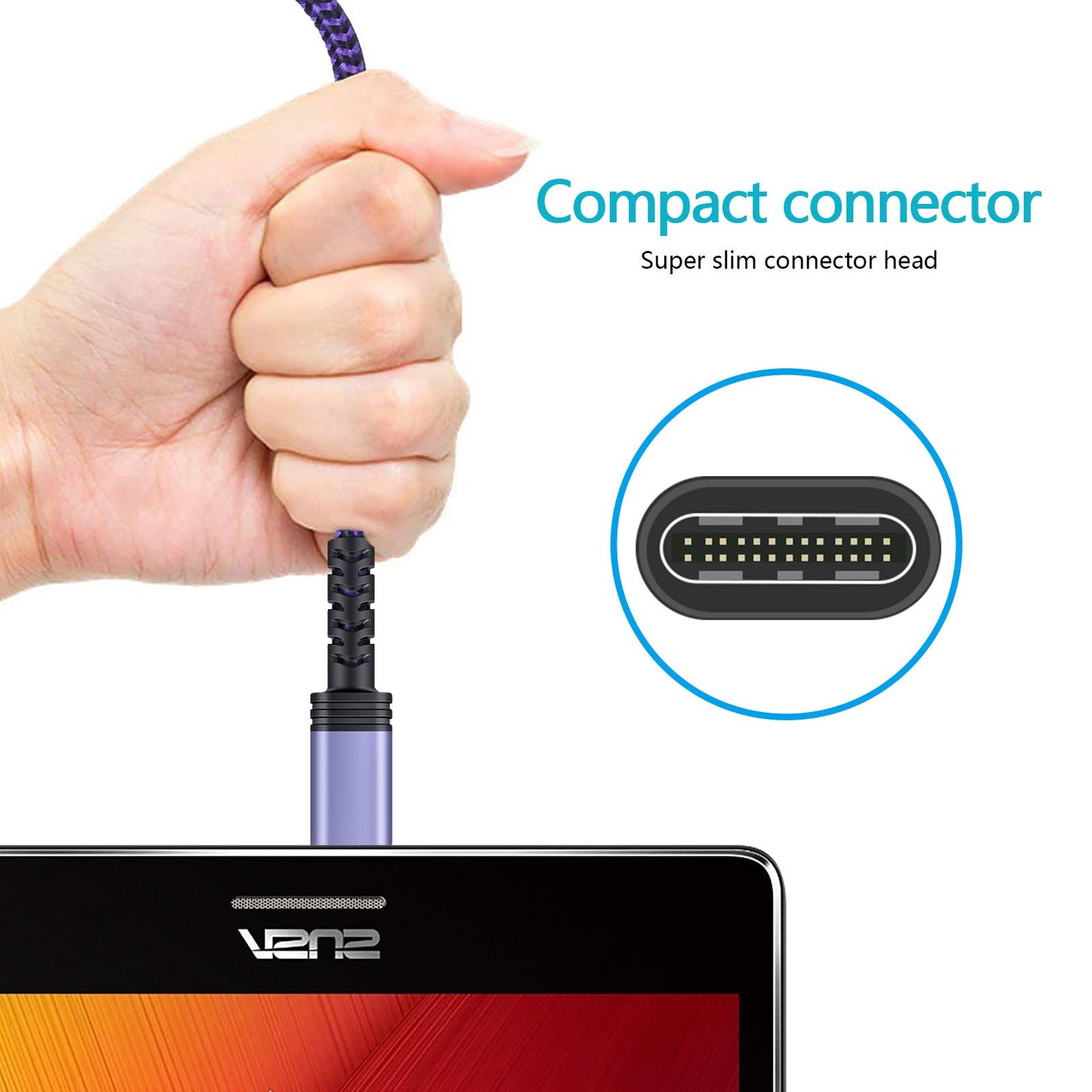 C Charger Cable Fast Charging Phone Android Power Cord 4 Compatible for Samsung Galaxy S24+ S23 Ultra S22 Plus Note 21/20 Ultra, S21+/S20 Plus/S21 S20