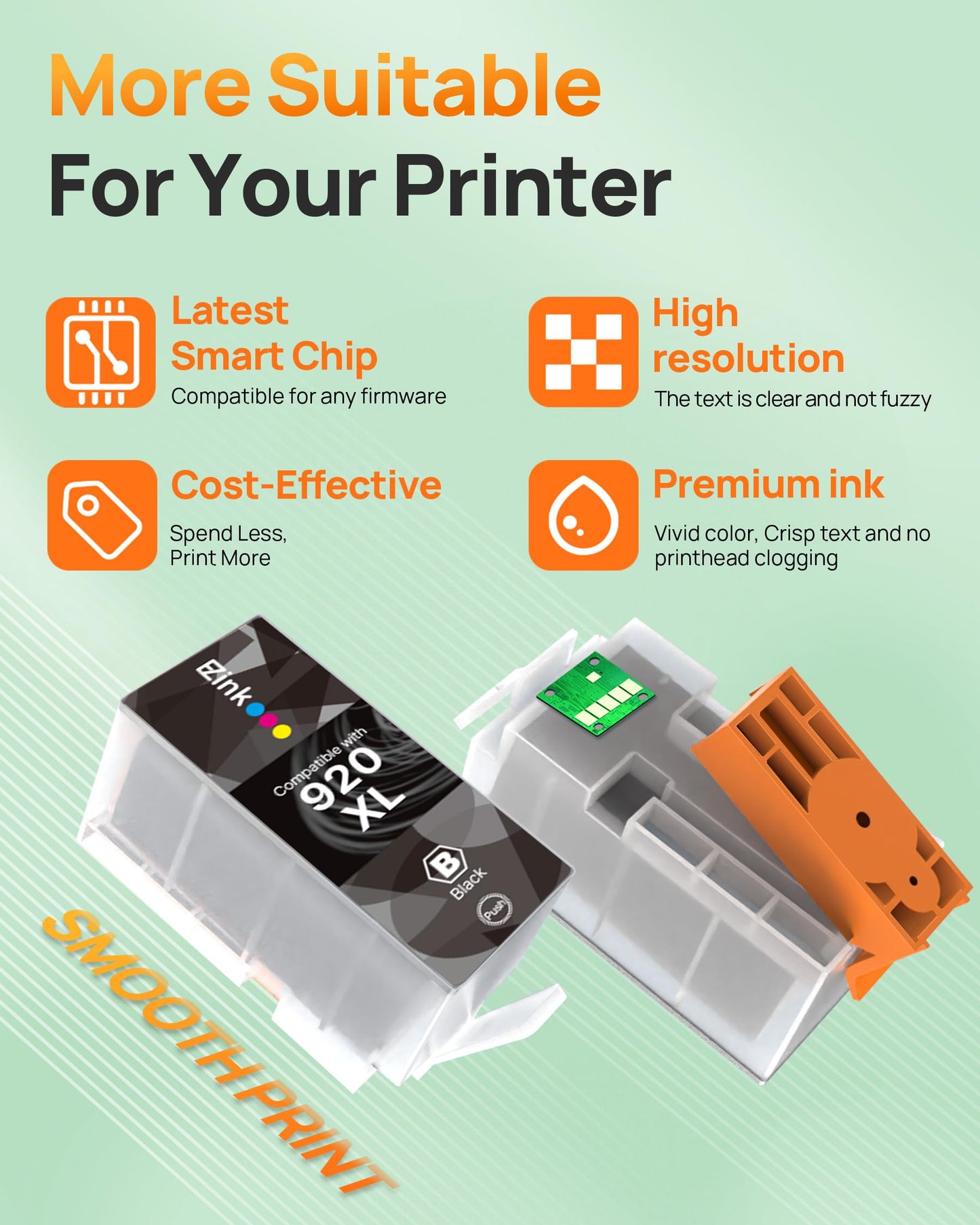 E-Z Ink Compatible 920xl Ink Cartridges Combo Pack Replacement for HP 920XL 920 for use with Officejet 6500 6500A 6000 7000 7500 7500A E709 Printer (2