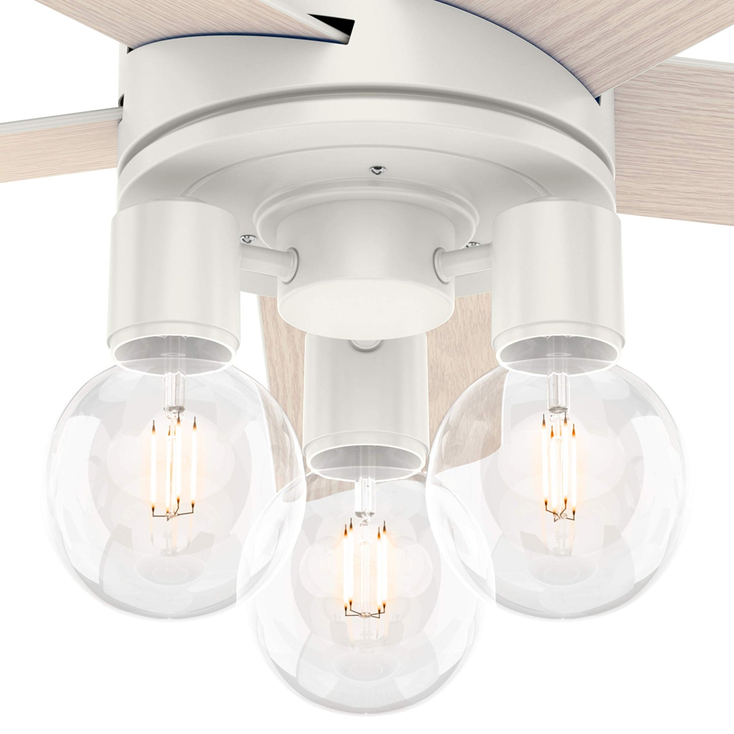 Hunter Fan 44 inch Contemporary Fresh White Indoor Ceiling Fan with Light Kit and Remote Control (Renewed)