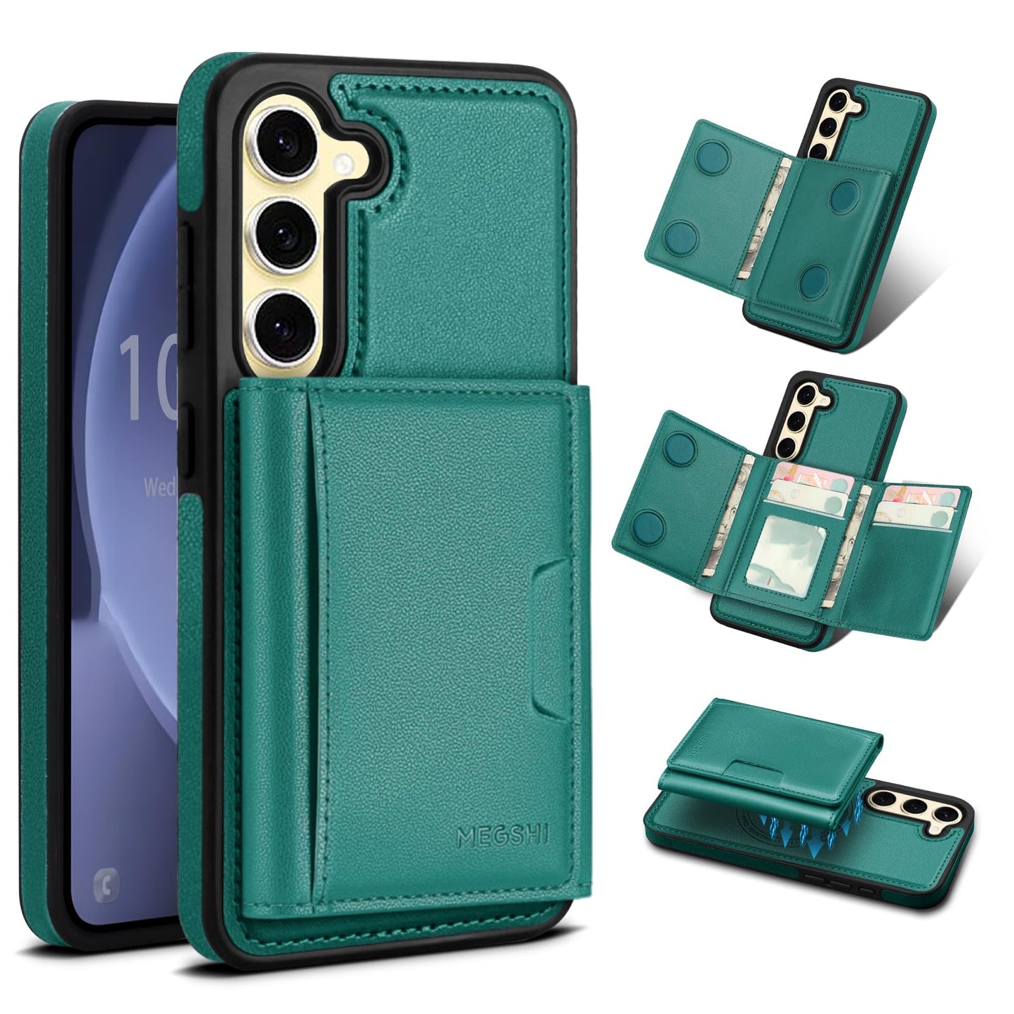 Godzoen for Samsung Galaxy S23 Plus Wallet Case, 2-in-1 Detachable Magnetic Wallet Case, Card Holder RFID Blocking, Fashionable Faux Leather Card Slot