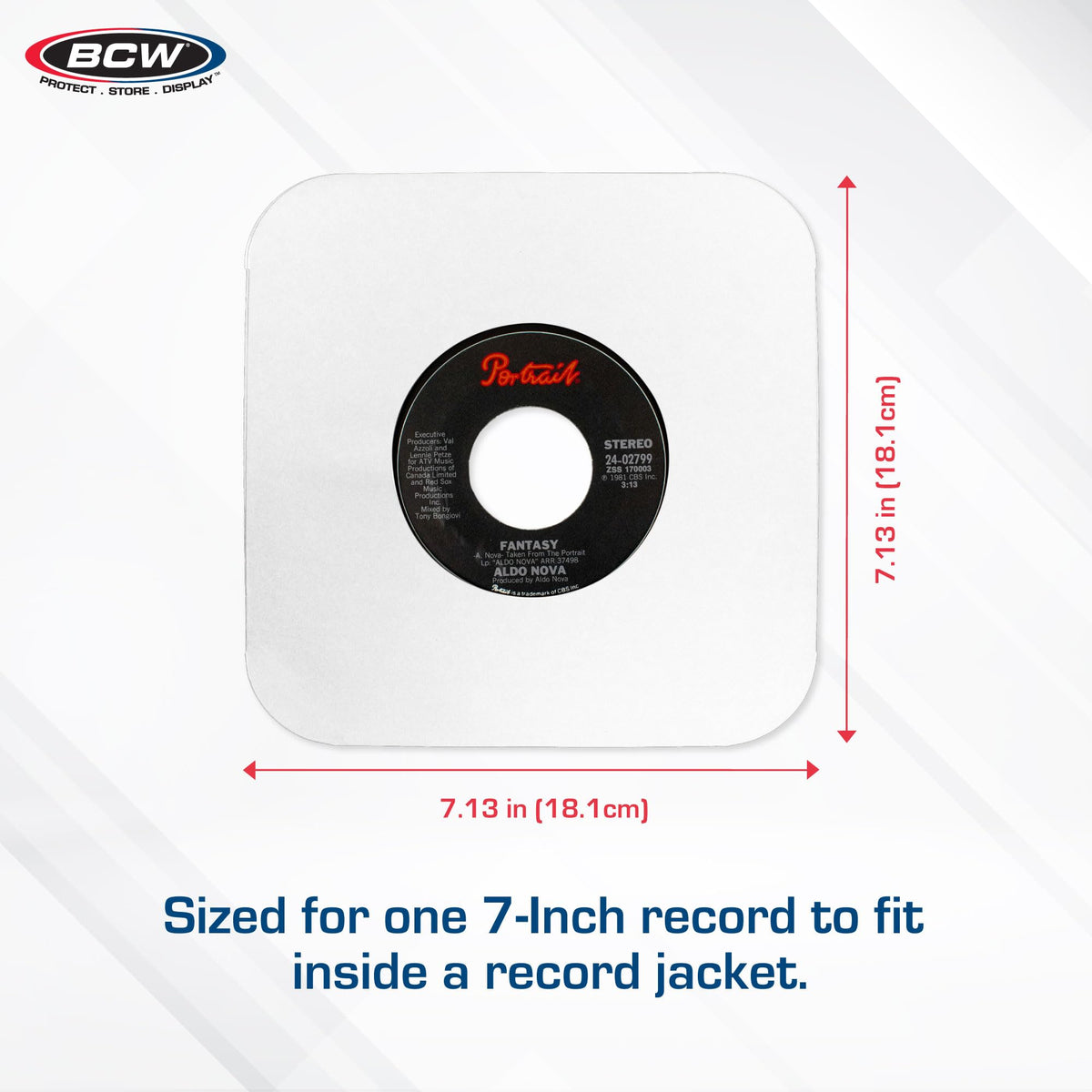 BCW 7 Inch Vinyl Record Paper Inner Sleeves - Round Corners - White | Pack of 50 | Protective LP Album Sleeves for Vinyl Storage and Preservation |