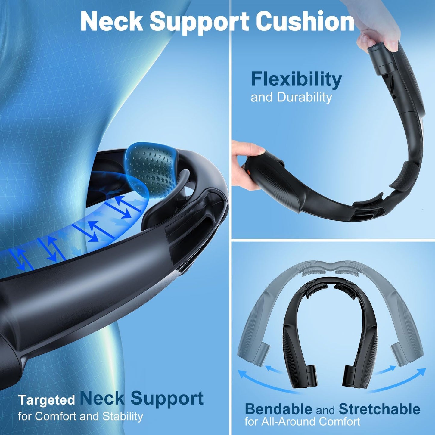 Portable Neck Fan with 6 Powerful Speeds, 8000mAh Battery Rechargeable Fan