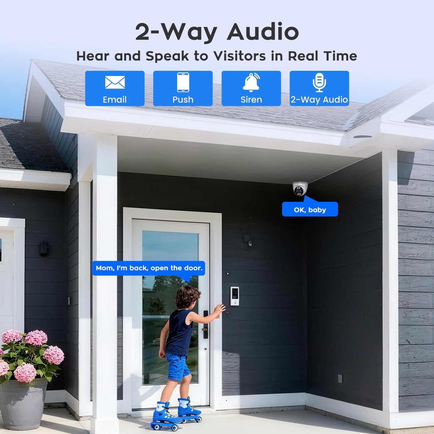 xmartO Indoor Wireless Camera for Home Security, 2K HD Dome Security Camera with 5G Dual Band WiFi 6, 2-Way Audio, SD Card Slot, IR and Color Night