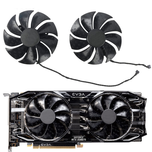 Coolerage 85mm DC 12V 0.55A 4Pin PLA09215S12H RTX2080Ti GPU Fans for EVGA RTX 2060 2070 2080 2080Ti RTX2080Ti Graphics Card Cooling Fans (Fan - AB)