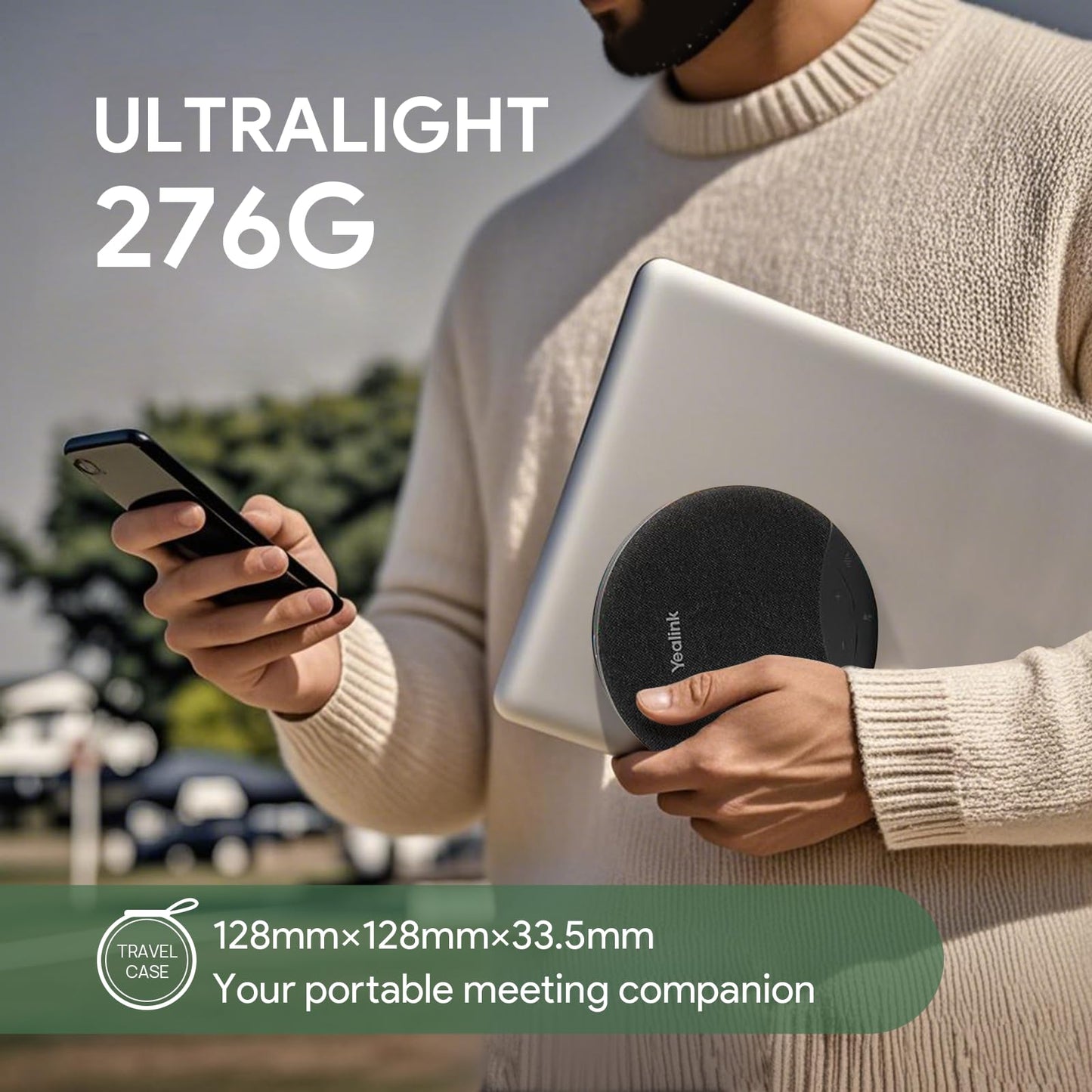 Yealink Sp92 Conference Speaker and Microphone with Bluetooth Dongle, Teams Certified, Noise Reduction, 20H Call Time USB Speakerphone for 4-6 People