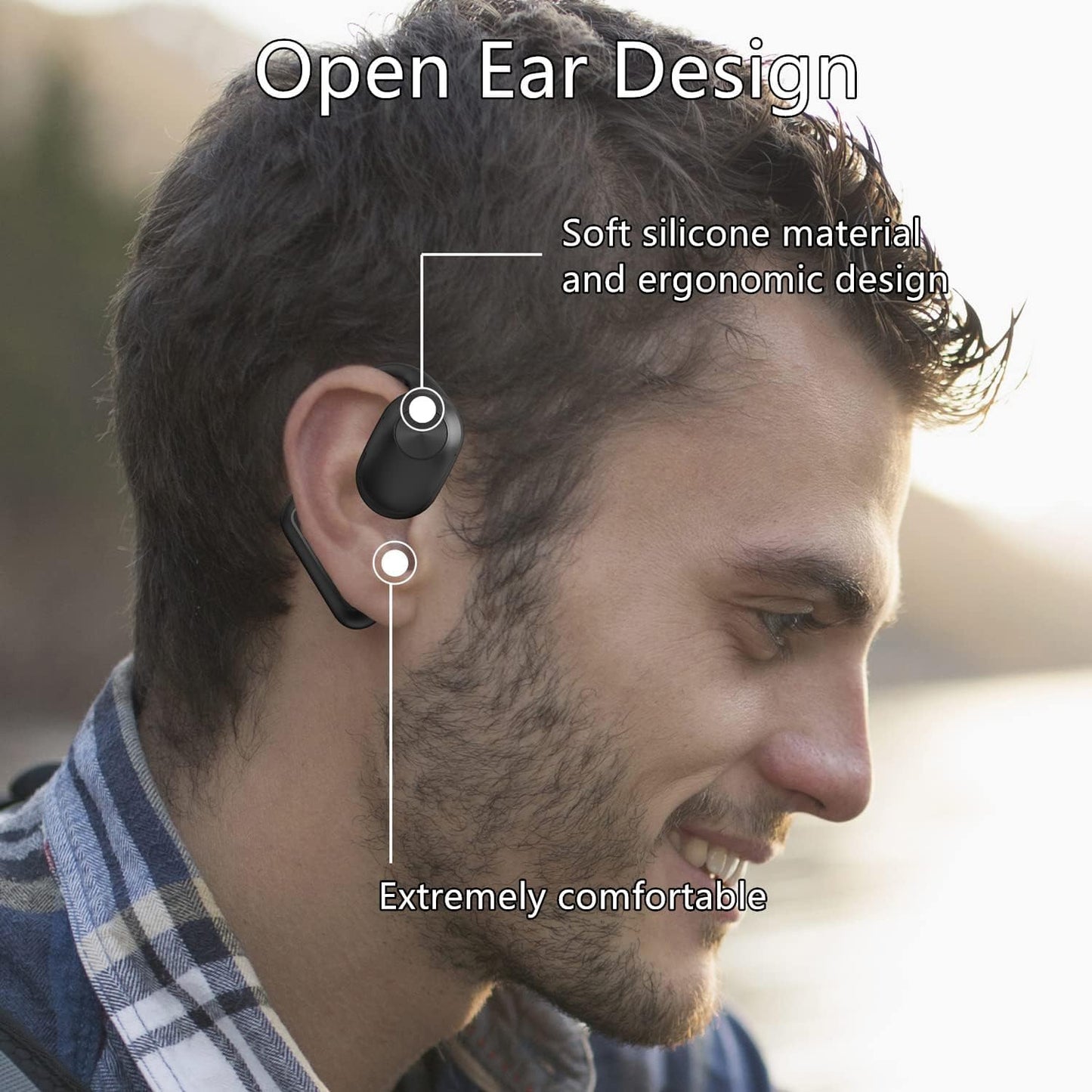 Sainellor 2025 Latest Open-Ear Air Conduction Headphones, 56H Playtime Bluetooth 5.2 Wireless Earbuds, IPX5 Waterproof Sport Earphones, Touch…