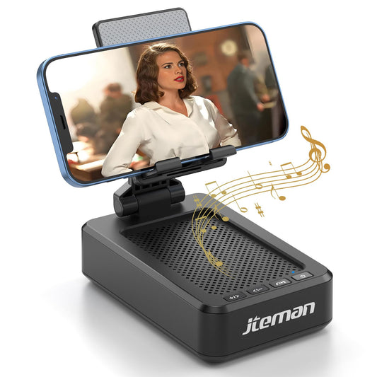 Cell Phone Stand with Wireless Bluetooth Speaker and Anti-Slip Base HD Surround Sound Perfect for Home and Outdoors with Bluetooth Speaker for Desk