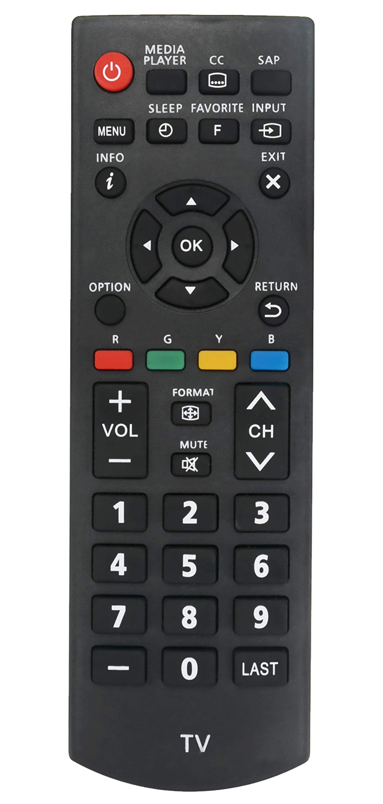 New N2QAYB000820 Replace Remote fit for Panasonic Viera TV TC-L39EM60 TC-L50EM60 TC-P42X60 TH-39LRU6 TH-39LRU60 TH-42LRU6 TH-32LRU60 TH-42LRU60